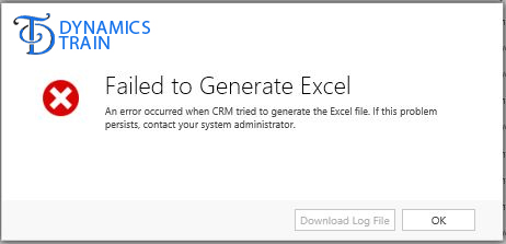 Failed to generate excel